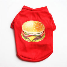 Load image into Gallery viewer, Cute Hamburger Red Dog Clothes For Puppy Shirts For Small Dogs