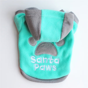 Cute Paw Letter Dog Clothes Pet Hoodies Winter Clothing