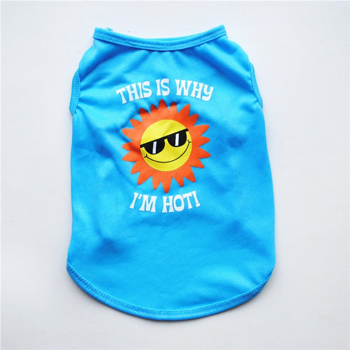 Cartoon Dog Clothing Summer Sun Shirt Fleece Pet Clothes Vest